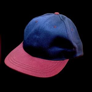 Men’s Women’s Unisex Two-Tone Baseball Cap Low Crown Adjustable Navy Maroon